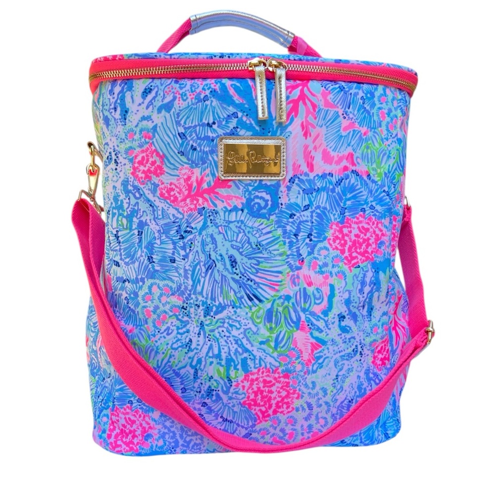NWT Lily Pulitzer Soft Cooler Wine Carrier Holds 4 Bottles Canvas Nautical